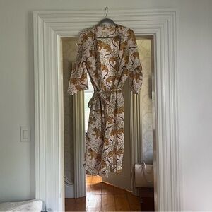 Printfresh Bagheera pink cotton robe with sash